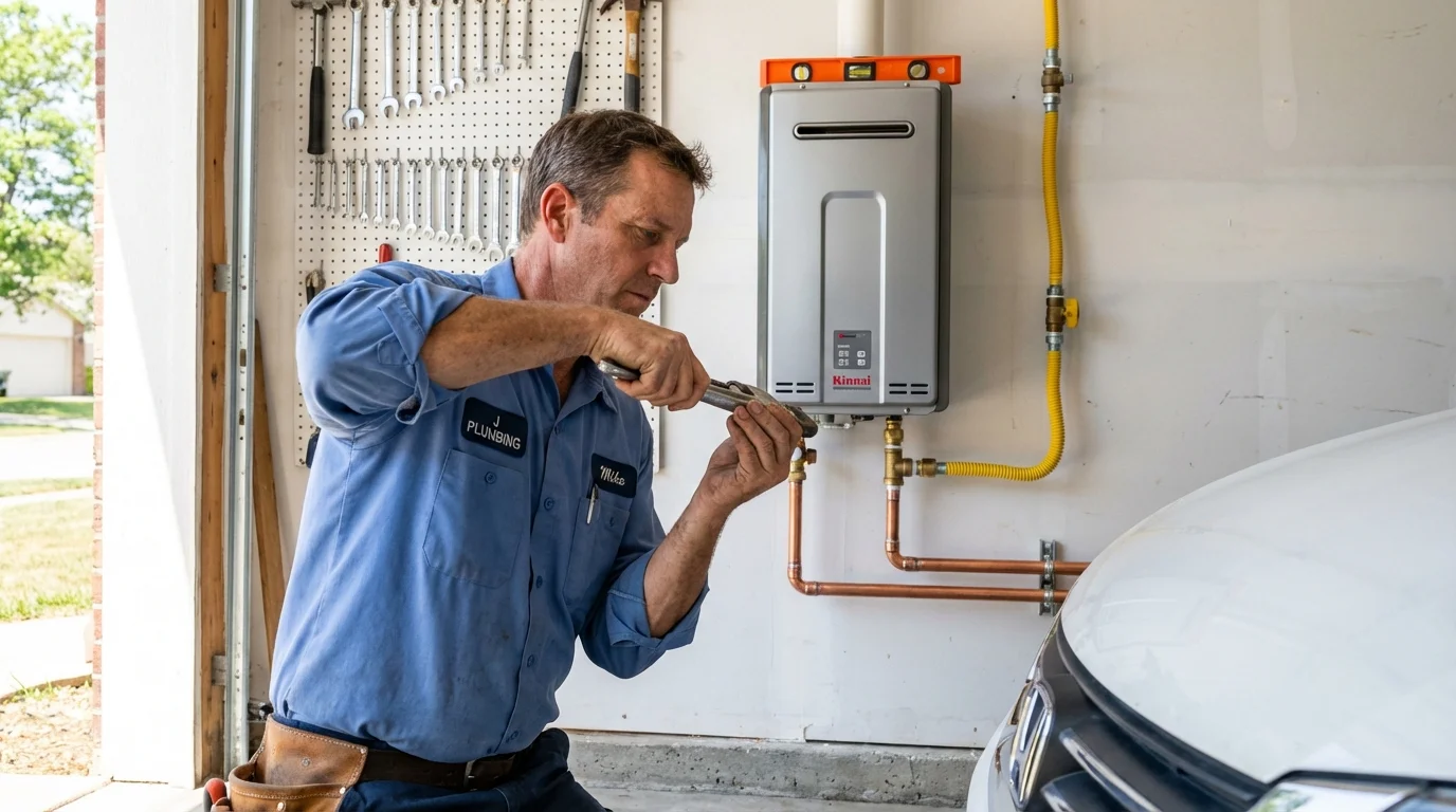 Tankless water heater installation by a Johns Plumbing LLC plumber in Azusa